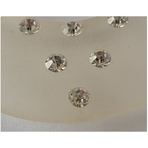 Vintage Acrylic Dangle Earrings with Rhinestones - Picture 4 of 6